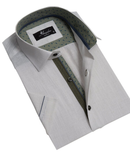 White Mens Short Sleeve Button up Shirts – Tailored Slim Fit Cotton Dress Shirts