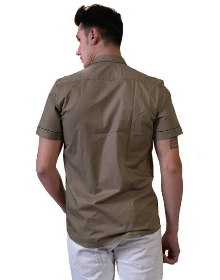 Green Mens Short Sleeve Button up Shirts – Tailored Slim Fit Cotton Dress Shirts