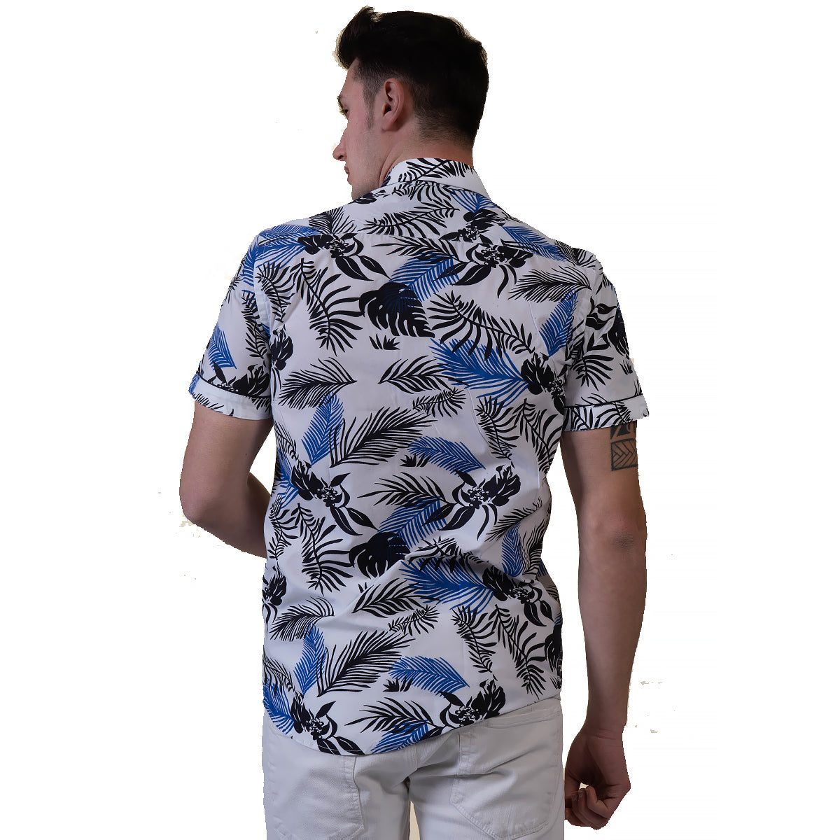 Multicolor Floral Mens Short Sleeve Button up Shirts - Tailored Slim Fit Cotton Dress Shirts - Image 5