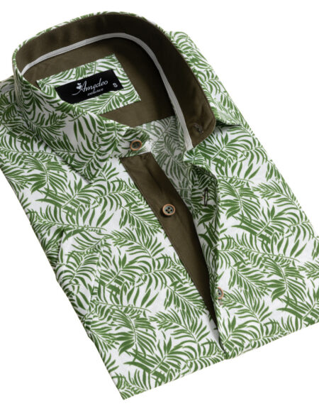 Mens Short Sleeve Button up Shirts – Tailored Slim Fit Cotton Dress Shirts
