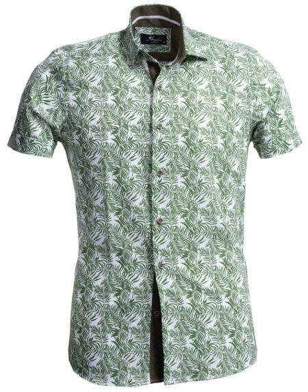 Mens Short Sleeve Button up Shirts – Tailored Slim Fit Cotton Dress Shirts
