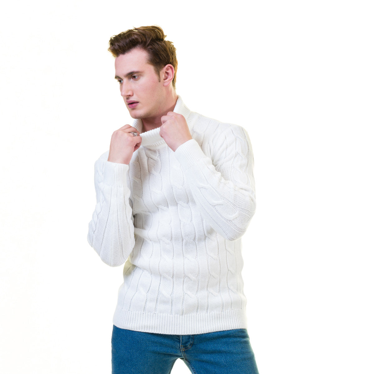 European Wool Luxury Zippered With Sweater Jacket Warm Winter Tailor Fit - Image 3