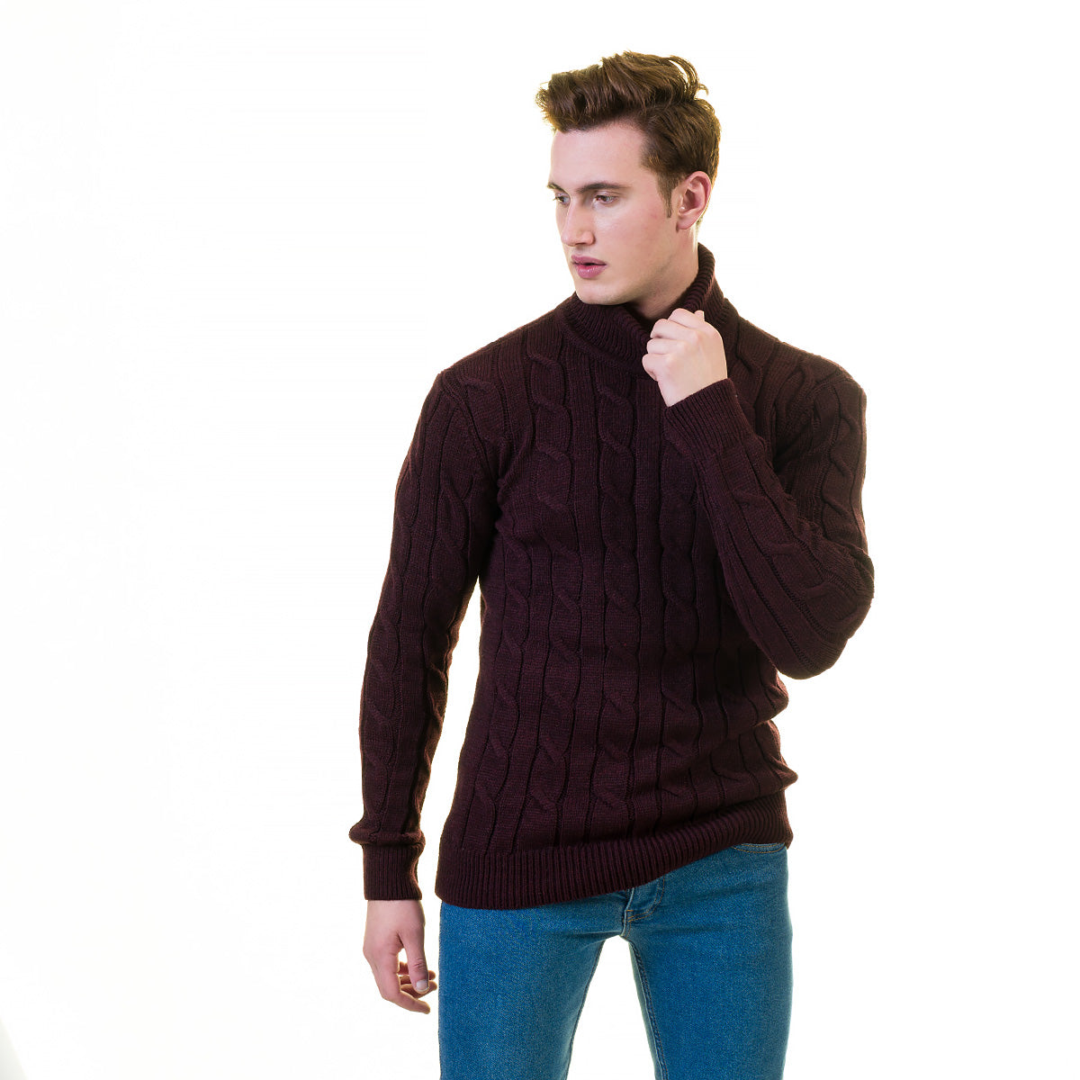 European Wool Luxury Zippered With Sweater Jacket Warm Winter Tailor Fit - Image 3