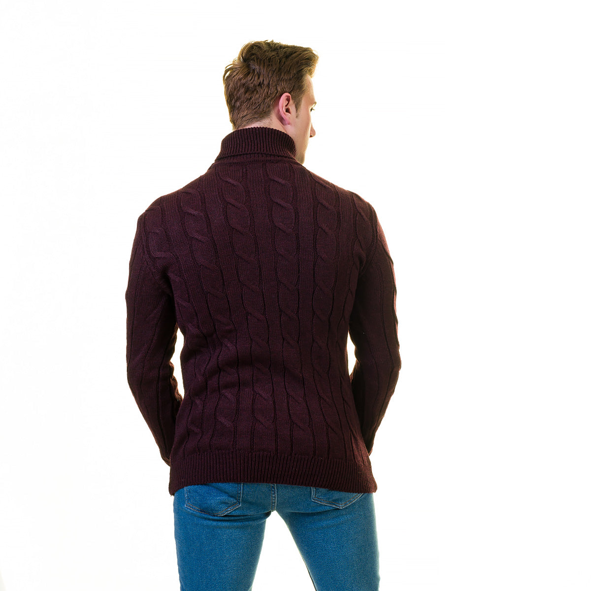 European Wool Luxury Zippered With Sweater Jacket Warm Winter Tailor Fit - Image 4
