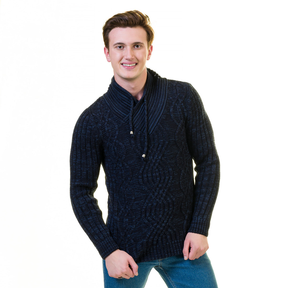 European Wool Luxury Zippered With Sweater Jacket Warm Winter Tailor Fit - Image 5