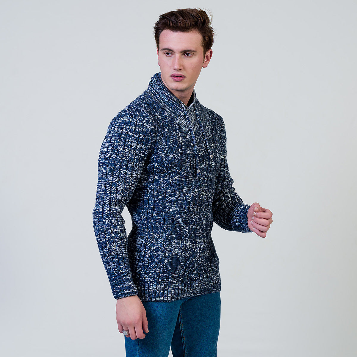 European Wool Luxury Zippered With Sweater Jacket Warm Winter Tailor Fit - Image 5