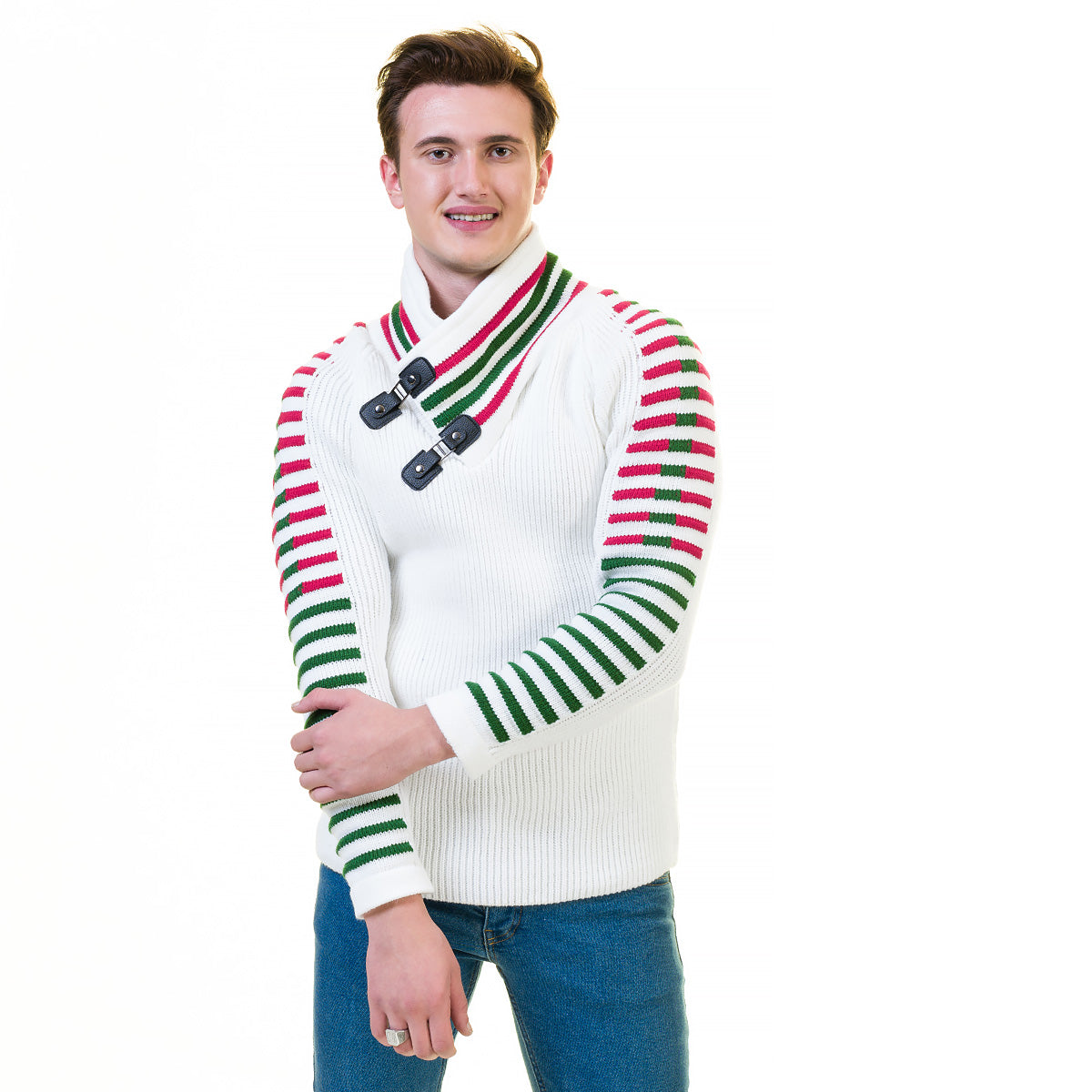European Wool Luxury Zippered With Sweater Jacket Warm Winter Tailor Fit - Image 2
