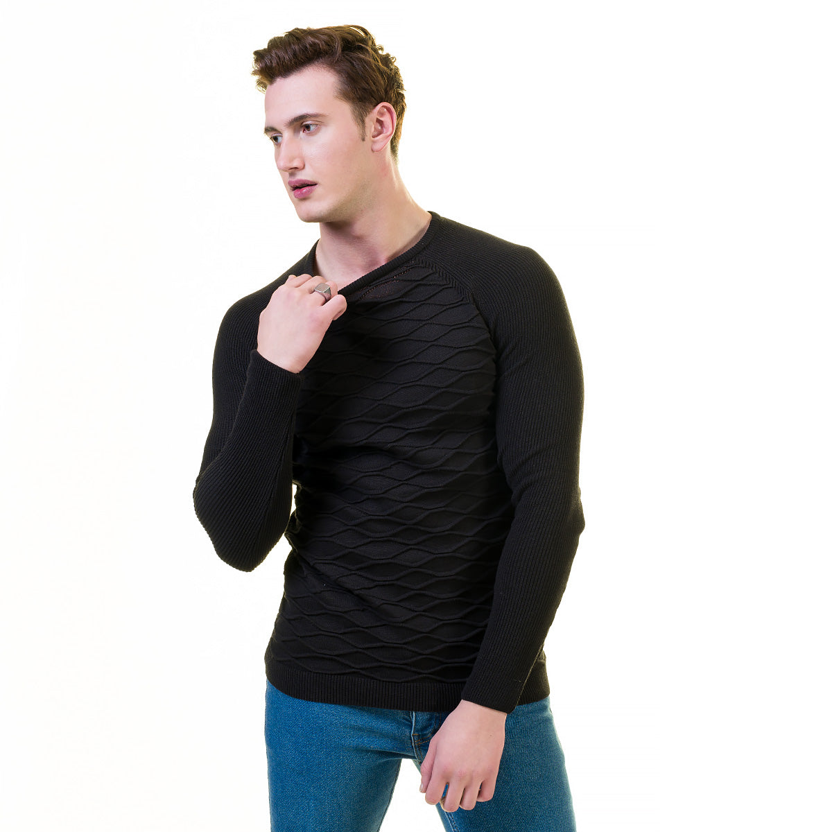 European Wool Luxury Zippered With Sweater Jacket Warm Winter Tailor Fit - Image 2