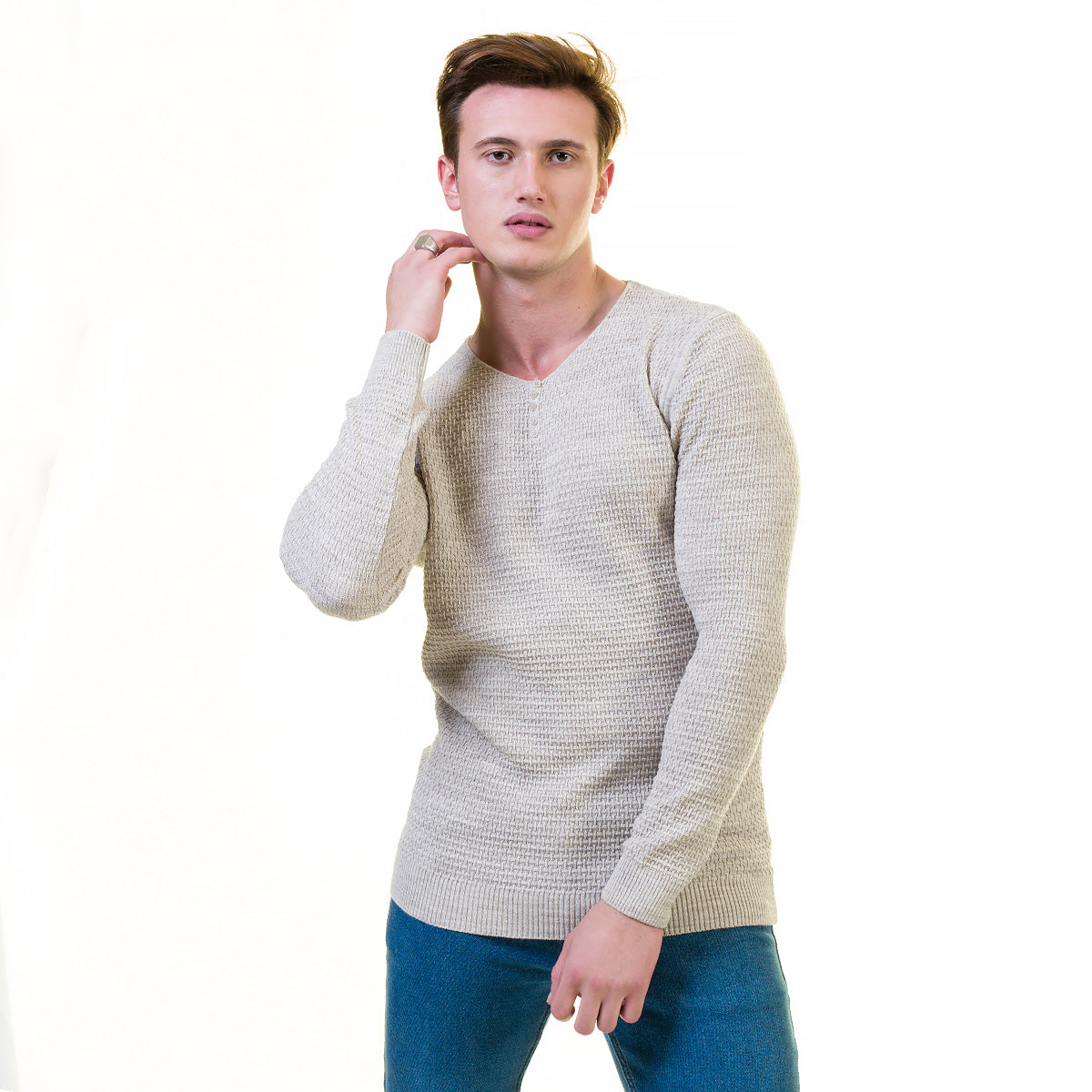 European Wool Luxury Zippered With Sweater Jacket Warm Winter Tailor Fit - Image 2