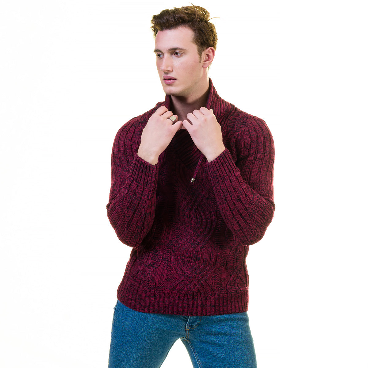 European Wool Luxury Zippered With Sweater Jacket Warm Winter Tailor Fit - Image 5
