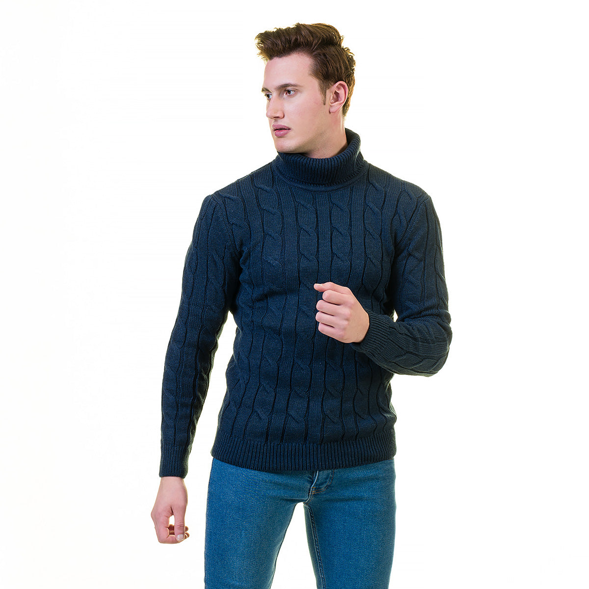 European Wool Luxury Zippered With Sweater Jacket Warm Winter Tailor Fit - Image 2