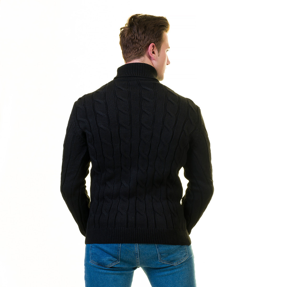 European Wool Luxury Zippered With Sweater Jacket Warm Winter Tailor Fit - Image 3