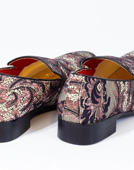 Premium Brown Multicolor Floral Textured Loafers for men designer slip on casual / dress shoes – - Amedeo Exclusive