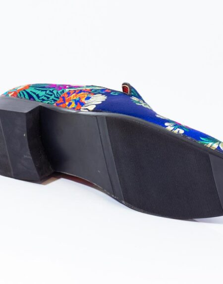Premium Blue Multicolor Floral Loafers for men designer slip on casual / dress shoes – Luxury - Amedeo Exclusive