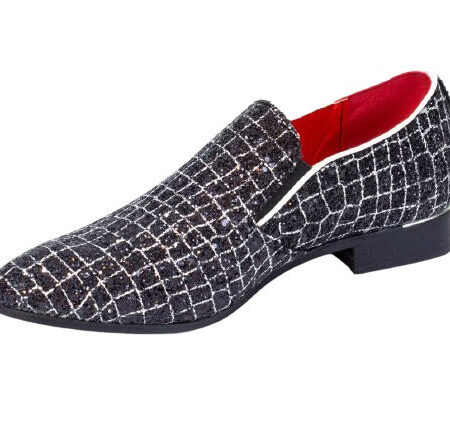 Premium Black And White Check Loafers for men designer slip on casual / dress shoes – Luxury Leather