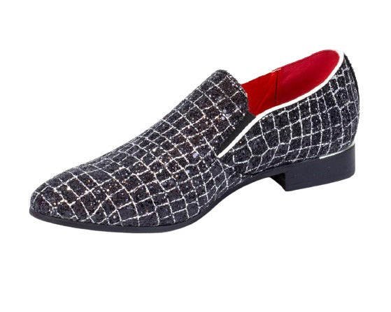 Premium Black And White Check Loafers for men designer slip on casual / dress shoes – Luxury Leather