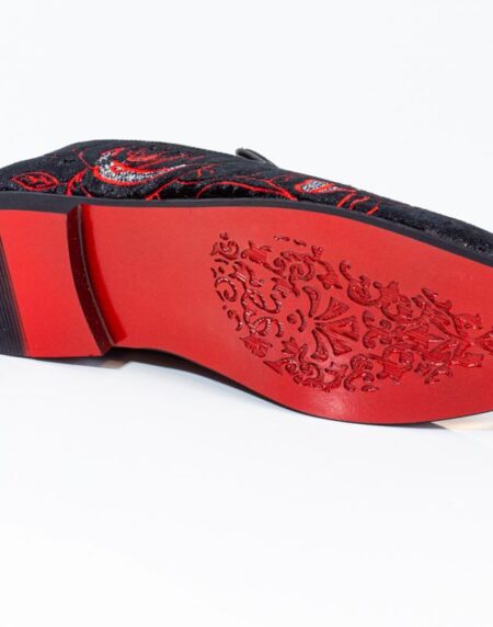 Premium Red And Black Loafers for men designer slip on casual / dress shoes – Luxury Leather - Amedeo Exclusive