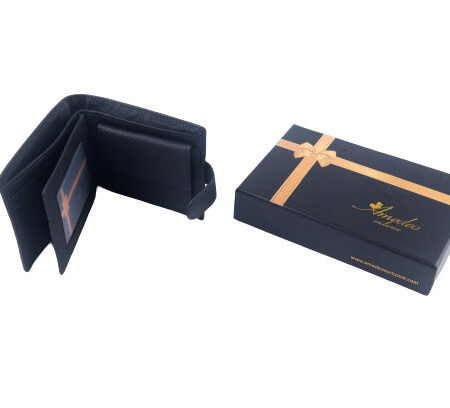 Black Genuine leather wallet for men – Slim Luxury Purse
