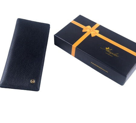 Black Genuine leather wallet for men – Long Size Slim Luxury Purse