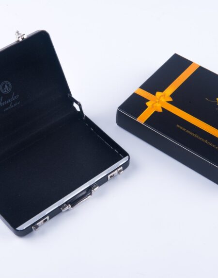 Metal Mens pocket sized Black Business Card Holder / Card Case / Visiting Card Case - Amedeo Exclusive