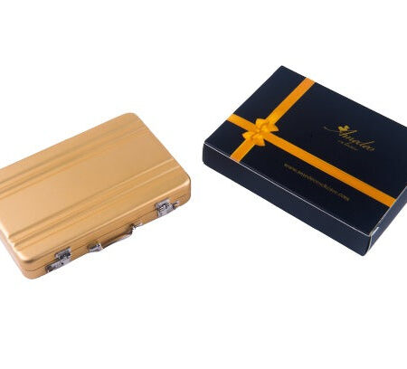 Metal Mens pocket sized Tan Business Card Holder / Card Case / Visiting Card Case