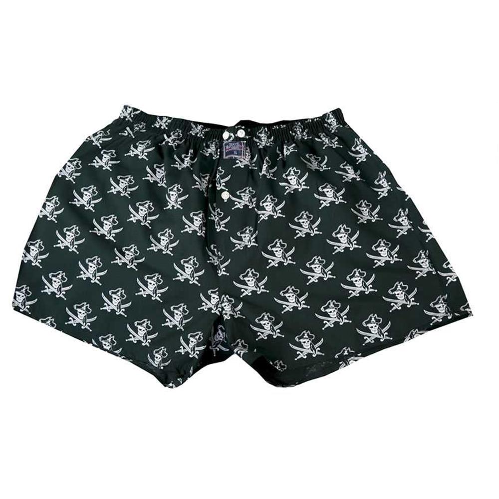 Men's Green White Pirates Cotton Boxer Brief Underwear - Amedeo Exclusive