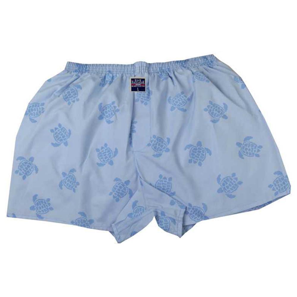 Men's Blue Turtles Cotton Boxer Brief Underwear - Amedeo Exclusive