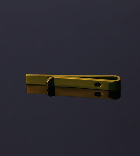 Men's Gold Shiny Metallic Stainless Steel Tie Clips - Amedeo Exclusive