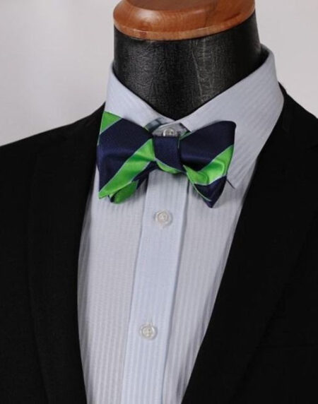 Green Blue Mens Silk Self tie Bow Tie with Pocket Squares Set