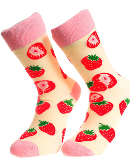 Pink Fruit Printed -European Made – Egyptian Cotton Socks – Premium Cotton Fun socks with Soft Elastic