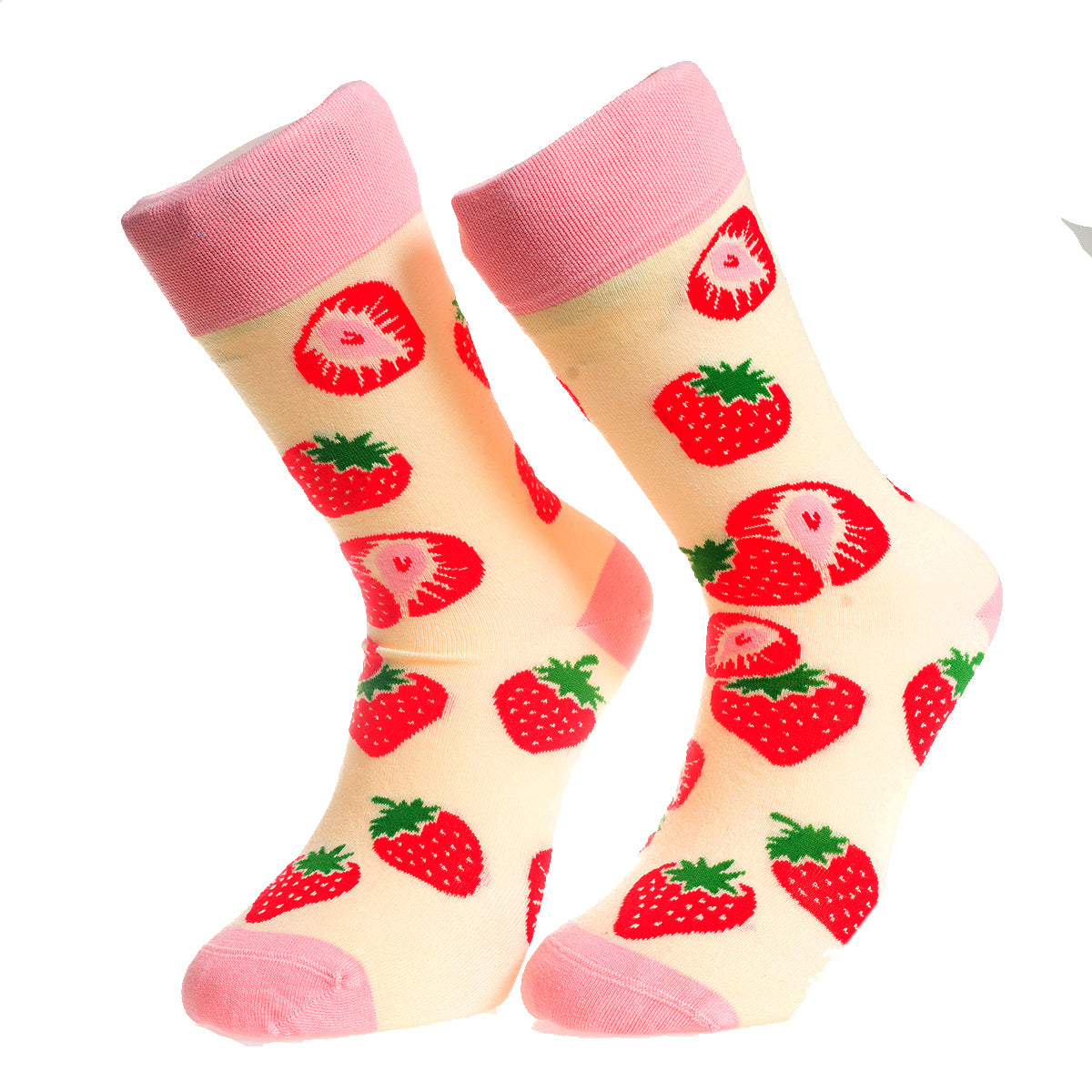 Pink Fruit Printed -European Made – Egyptian Cotton Socks – Premium Cotton Fun socks with Soft Elastic