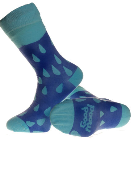 Blue Water Drop -European Made – Egyptian Cotton Socks – Premium Cotton Fun socks with Soft Elastic