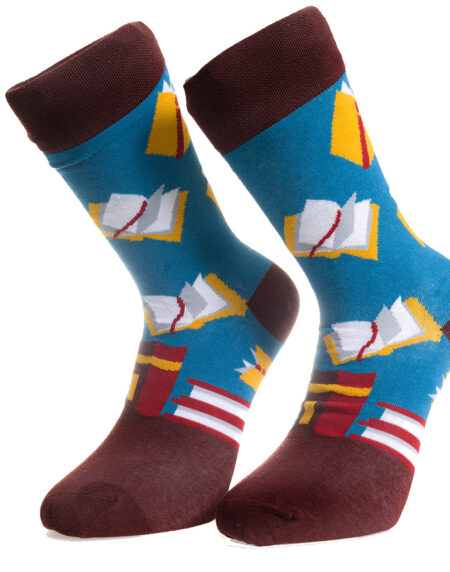 Blue and Brown-European Made – Egyptian Cotton Socks – Premium Cotton Fun socks with Soft Elastic