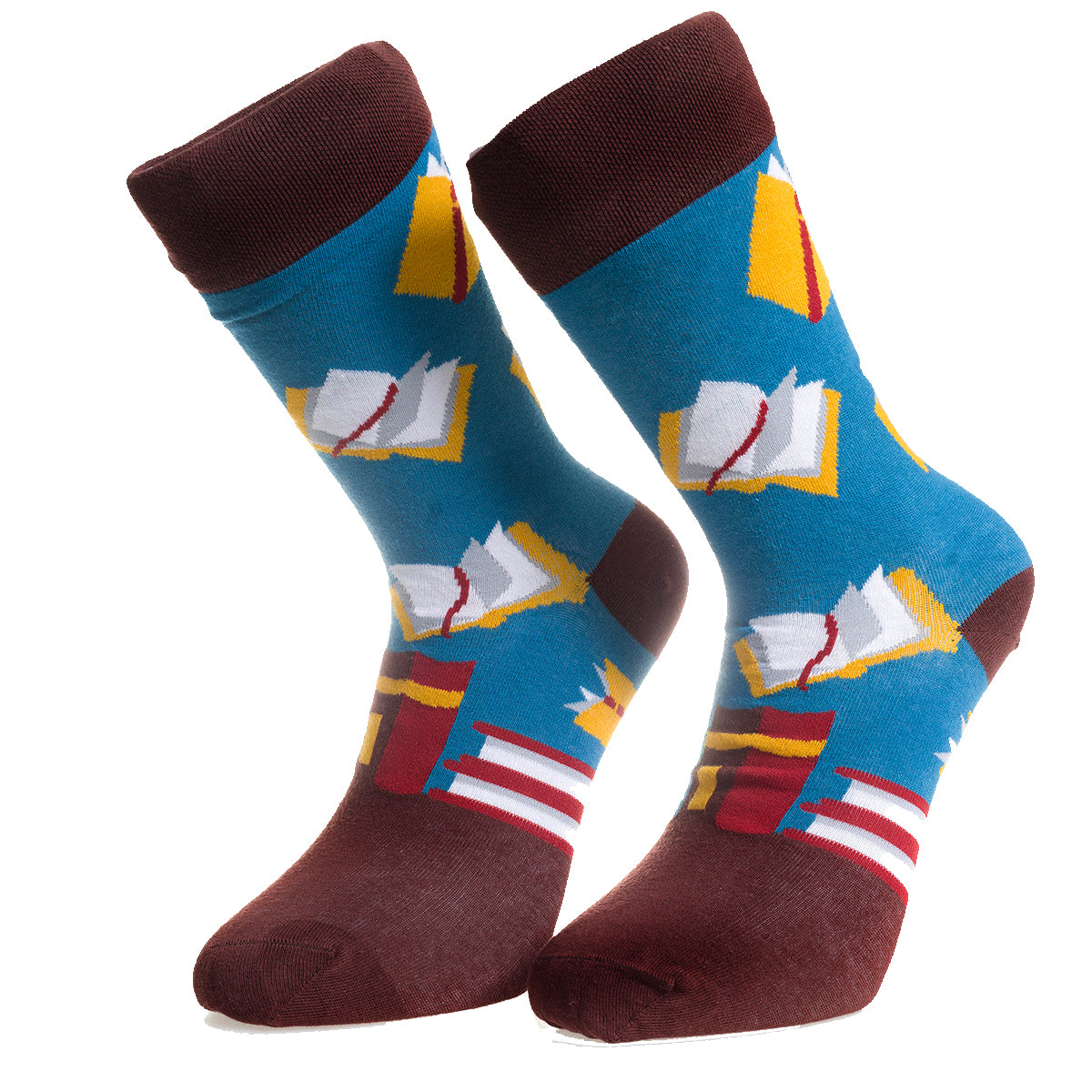 Blue and Brown-European Made - Egyptian Cotton Socks - Premium Cotton Fun socks with Soft Elastic - Image 3