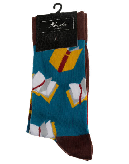 Blue and Brown-European Made – Egyptian Cotton Socks – Premium Cotton Fun socks with Soft Elastic