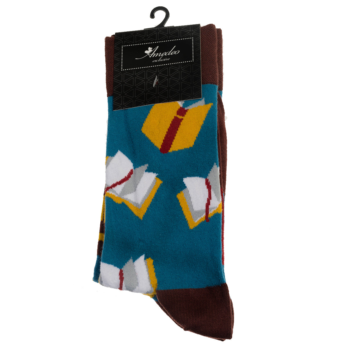 Blue and Brown-European Made - Egyptian Cotton Socks - Premium Cotton Fun socks with Soft Elastic - Image 2
