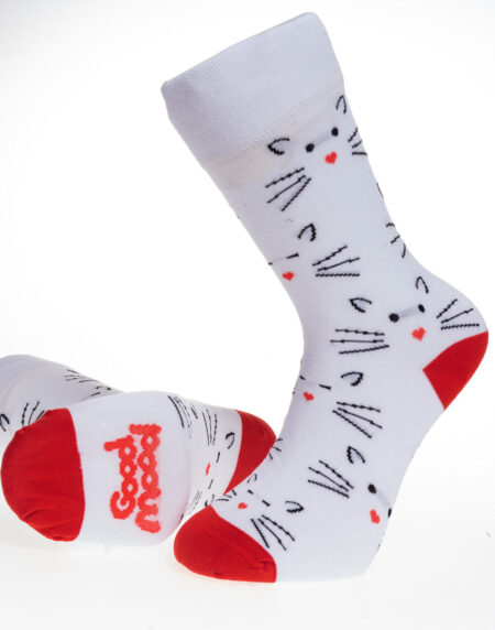 White Printed-European Made – Egyptian Cotton Socks – Premium Cotton Fun socks with Soft Elastic