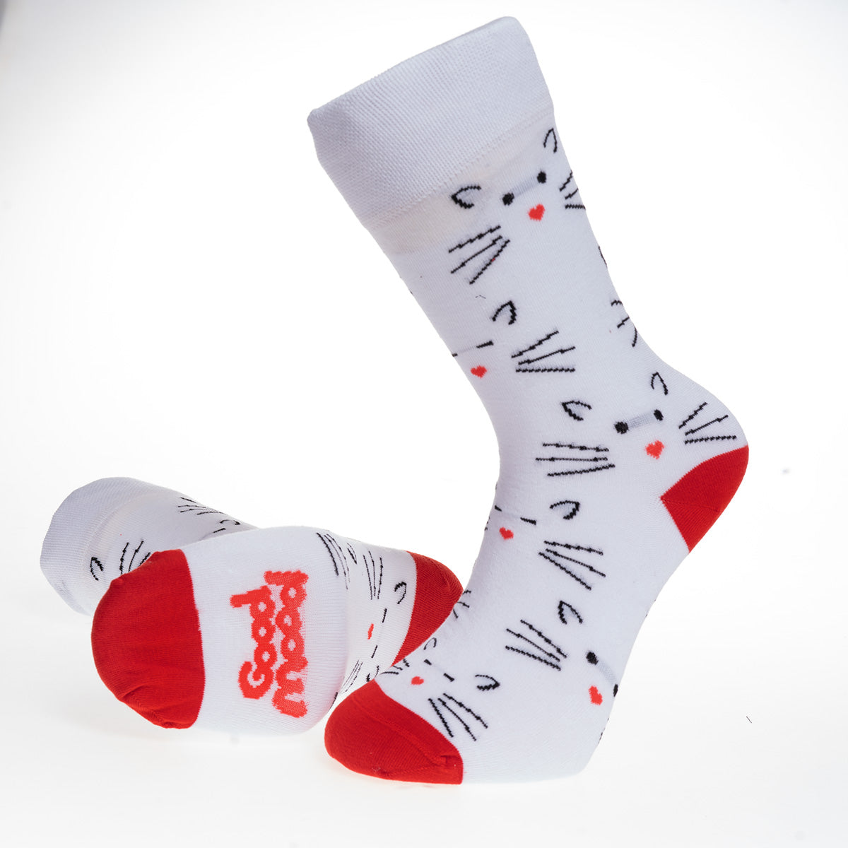 White Printed-European Made – Egyptian Cotton Socks – Premium Cotton Fun socks with Soft Elastic