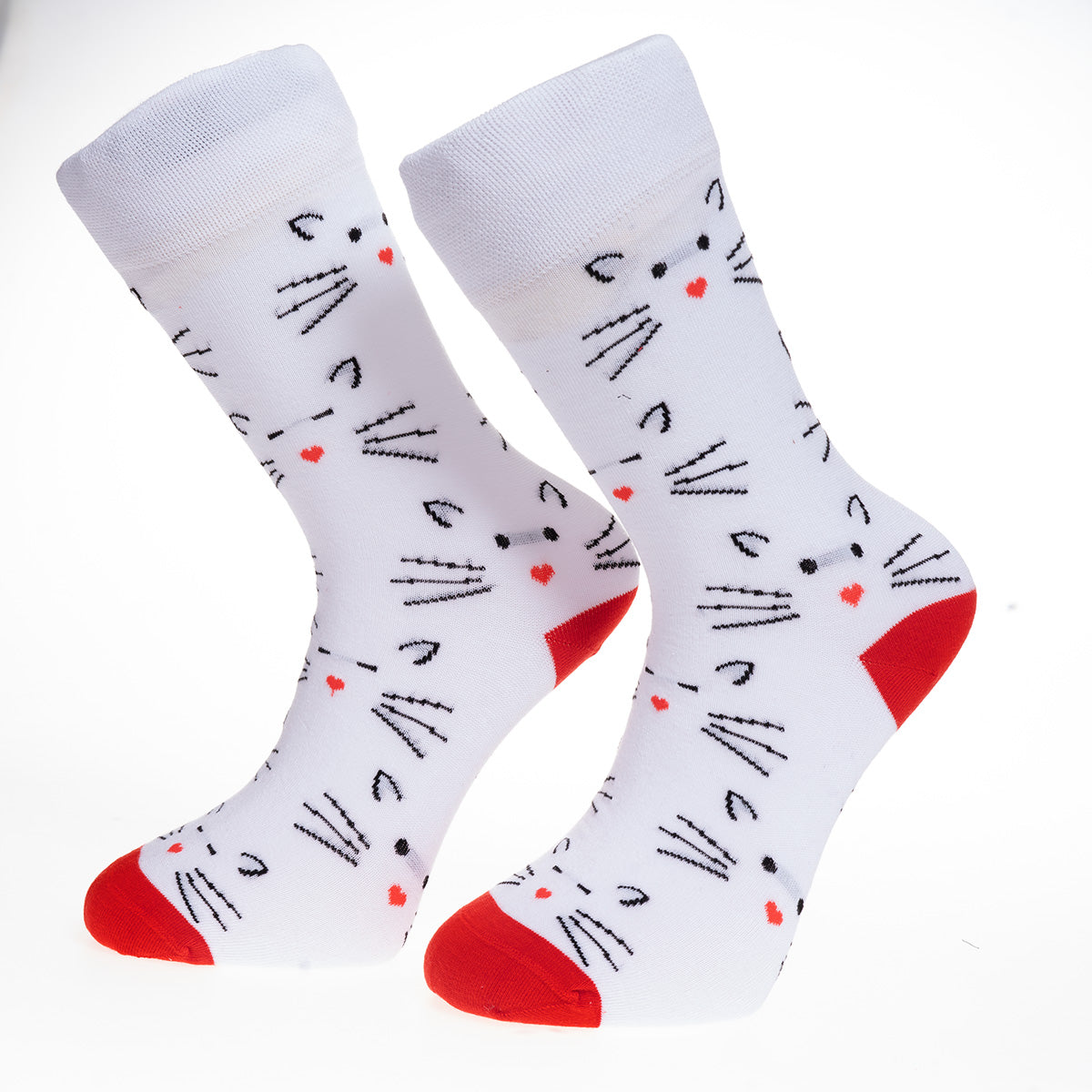 White Printed-European Made - Egyptian Cotton Socks - Premium Cotton Fun socks with Soft Elastic - Image 2