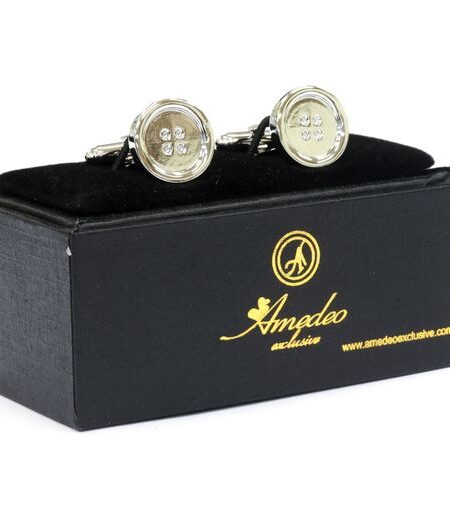 Silver Mens Stainless Steel Buttons Cufflinks for Shirt with Box – Hand Crafted Perfect Gift