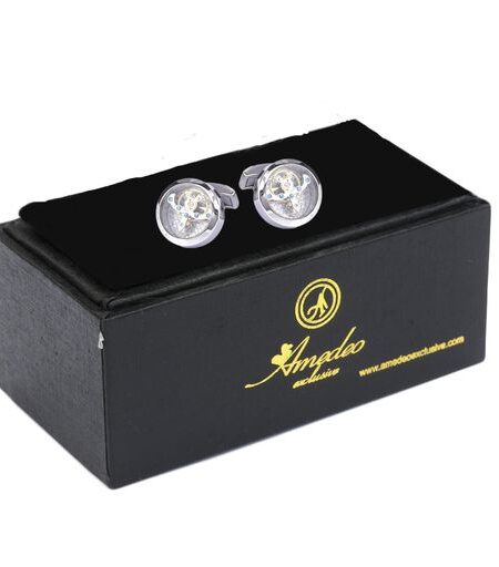 Silver Mens Stainless Steel Functioning Movement Cufflinks for Shirt with Box – Hand Crafted Perfect Gift