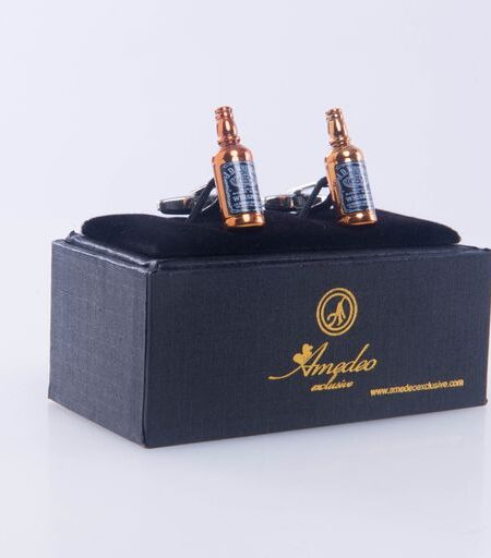 Gold Mens Stainless Steel Whiskey Cufflinks for Shirt with Box – Hand Crafted Perfect Gift