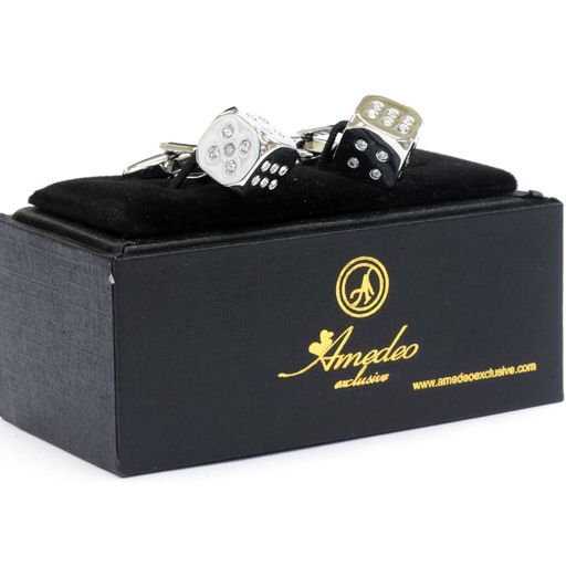 Flashy Mens Stainless Steel Dice Cufflinks for Shirt with Box - Hand Crafted Perfect Gift - Image 2
