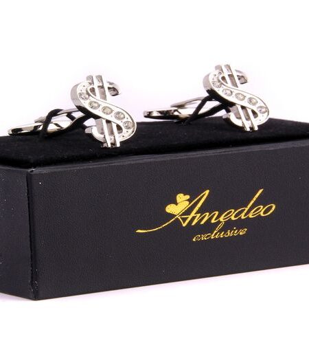 Gold + Dark Blue Mens Stainless Steel Squares Cufflinks for Shirt with Box – Hand Crafted Perfect