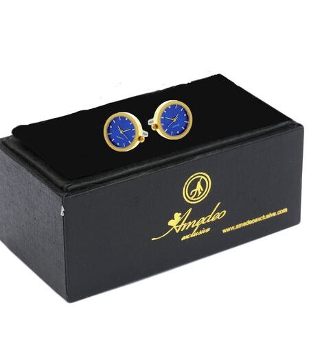 Functioning Clocks Mens Stainless Steel Round Cufflinks for Shirt with Box – Hand Crafted Perfect