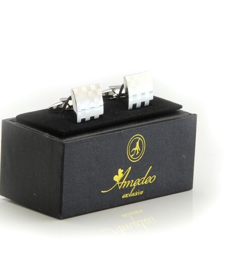 Silver Mens Stainless Steel Squares Cufflinks for Shirt with Box – Hand Crafted Perfect Gift