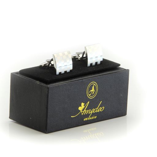 Silver Mens Stainless Steel Squares Cufflinks for Shirt with Box - Hand Crafted Perfect Gift - Image 2