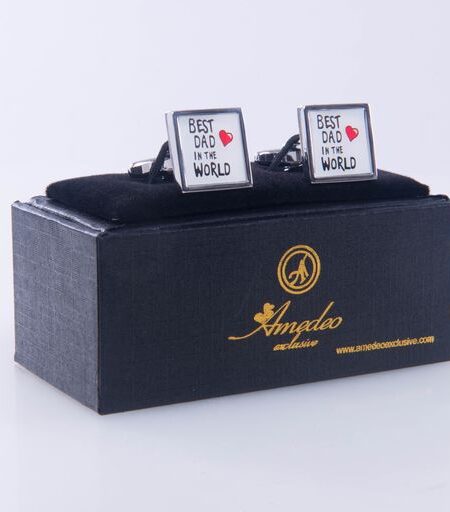 Best Dad Mens Stainless Steel Square Cufflinks for Shirt with Box – Hand Crafted Perfect Gift