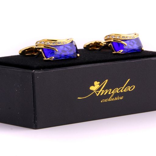 Orange Diamond Mens Stainless Steel Flies Cufflinks for Shirt with Box - Hand Crafted Perfect Gift - Image 2