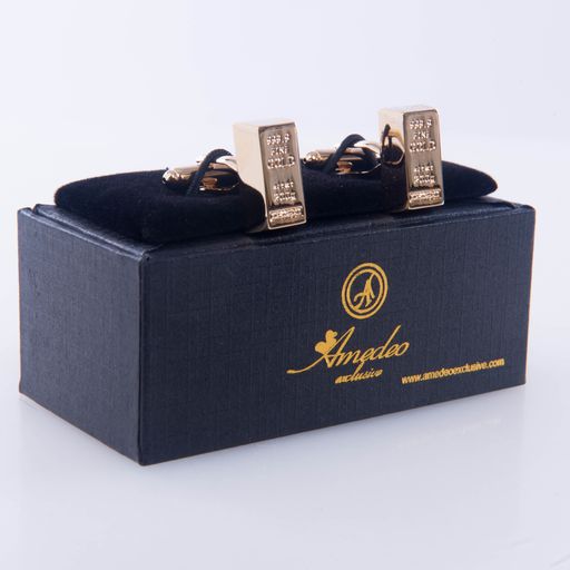 Gold Mens Stainless Steel Bar Cufflinks for Shirt with Box - Hand Crafted Perfect Gift - Image 2